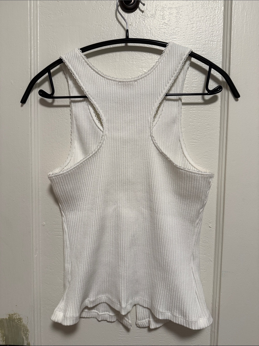 Free People White Ribbed Button Tank - Picture 4 of 6